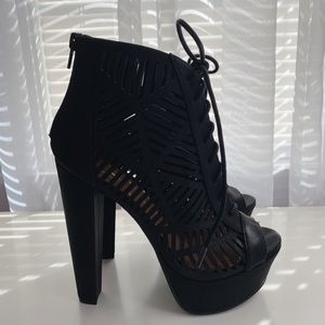 Black Lace Up Heels